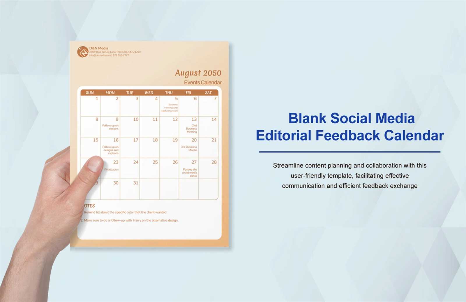 social media calendar template free download