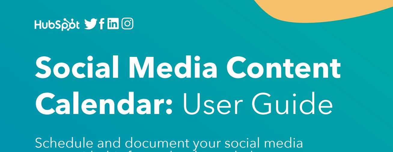 social media calendar template hubspot