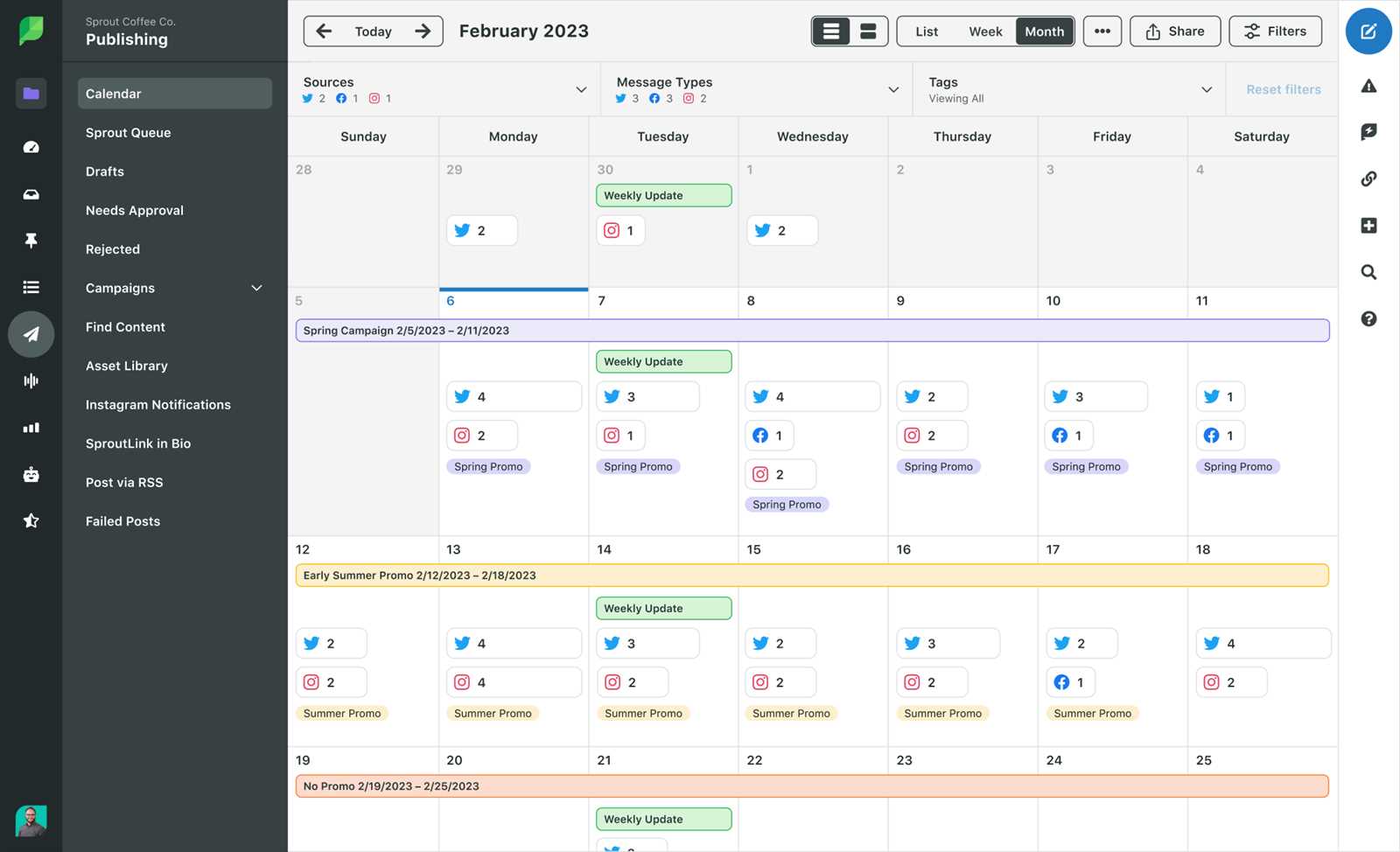 social media monthly content calendar template