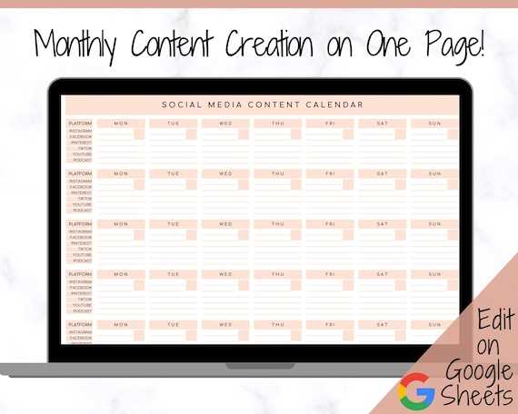 social media monthly content calendar template