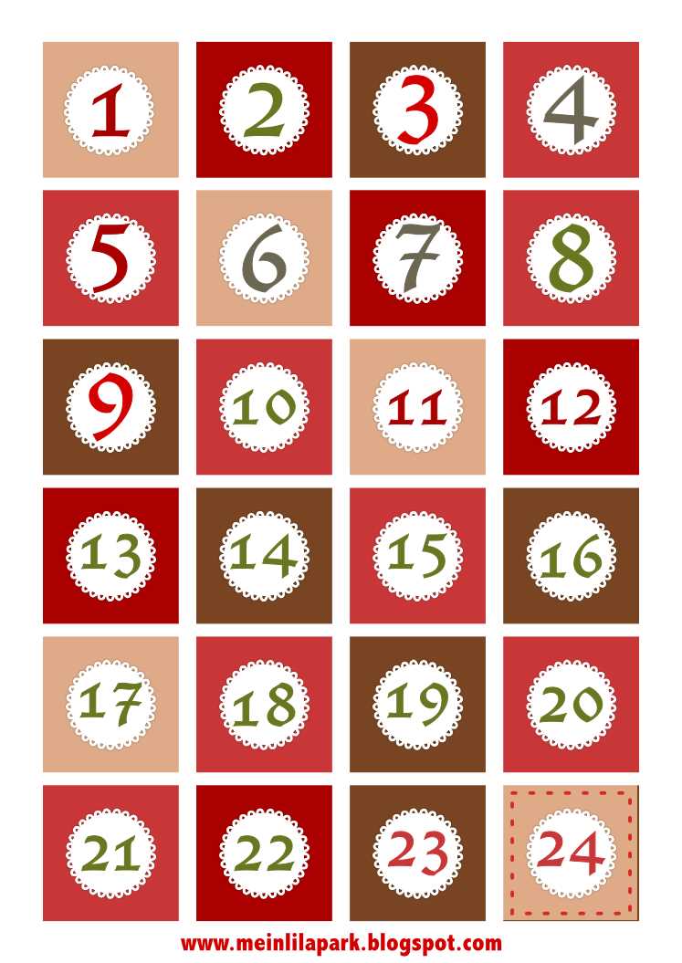 free printable advent calendar template