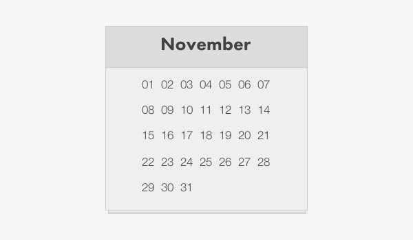 free html calendar template for website