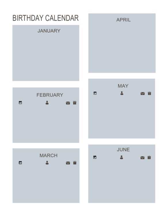 staff birthday calendar template