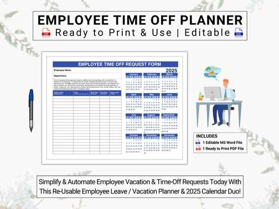 staff vacation calendar template 2025