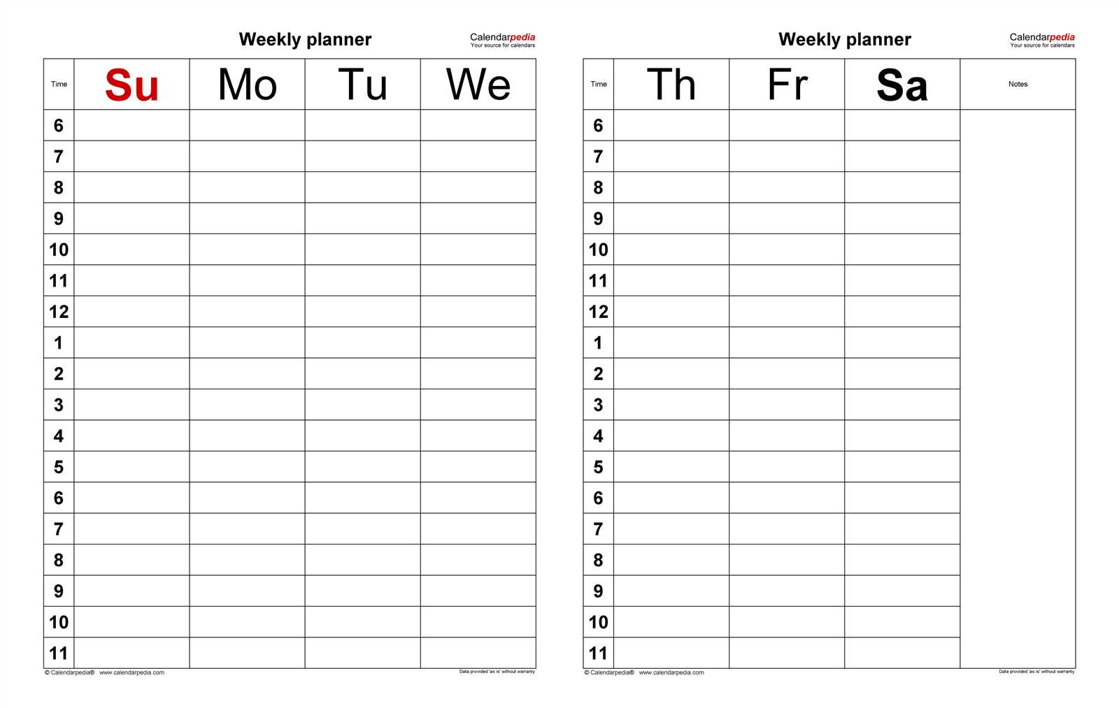 two week blank calendar template