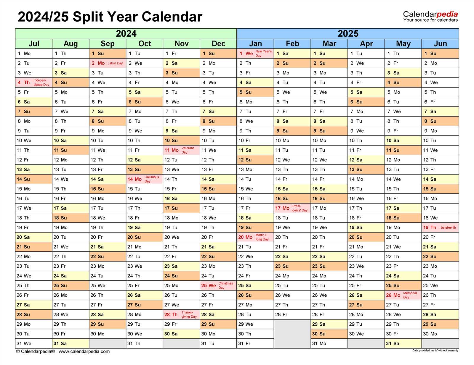 summer 2025 calendar template