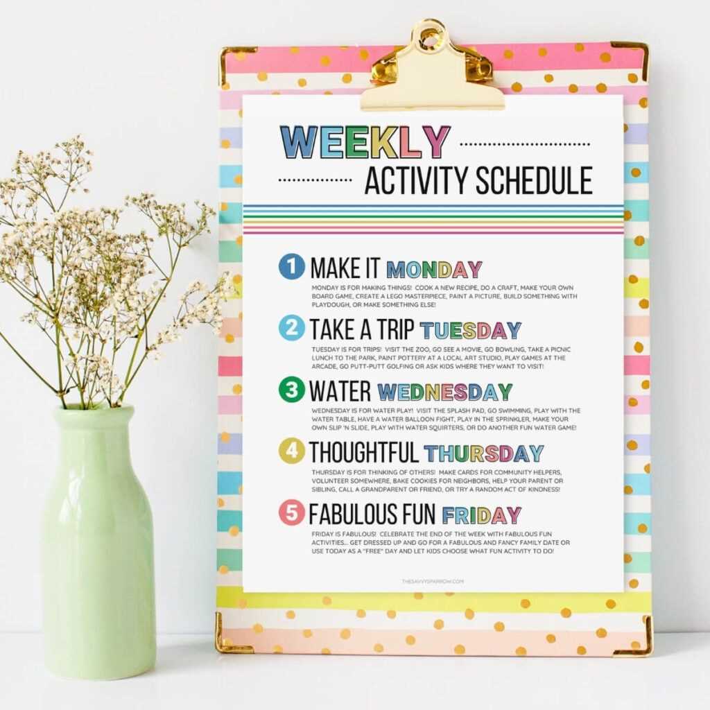 summer activity calendar template