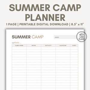 summer camp calendar template 2026