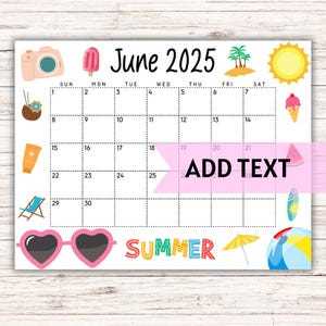 summer camp calendar template 2026
