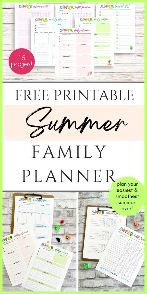 summer planning calendar template