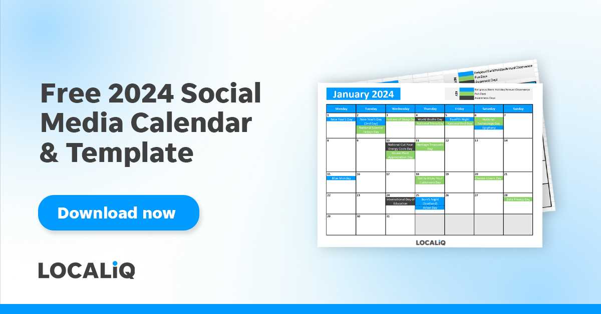 free social media calendar template