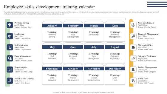 long range training calendar template