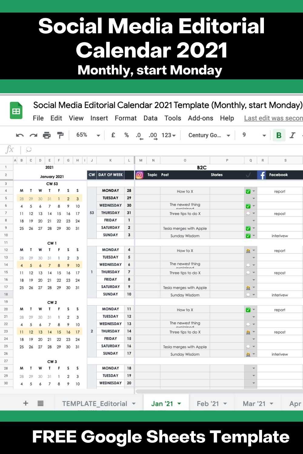 yearly editorial calendar template