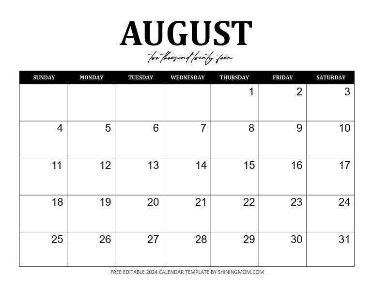 blank fillable calendar template