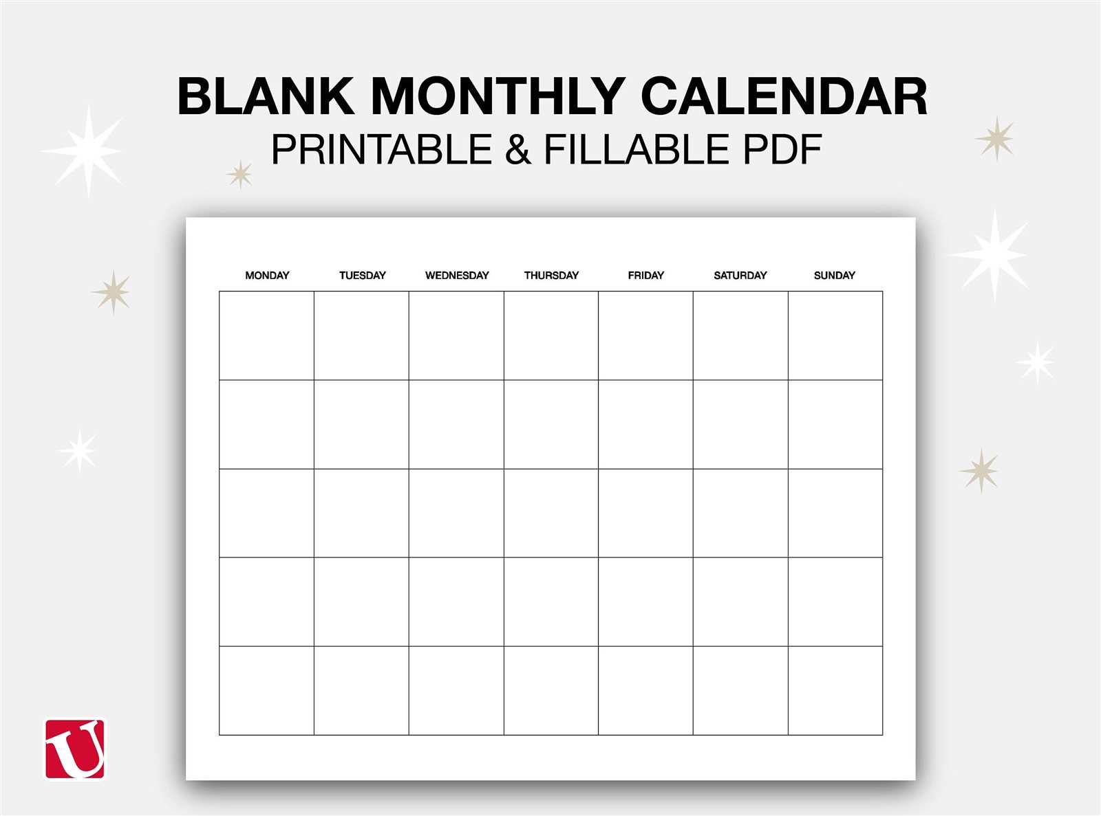 calendar template fillable