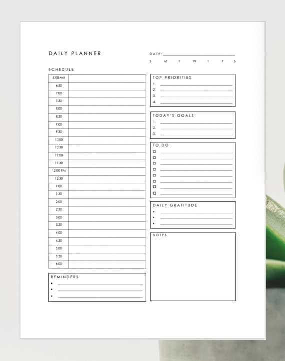 daily planner calendar template