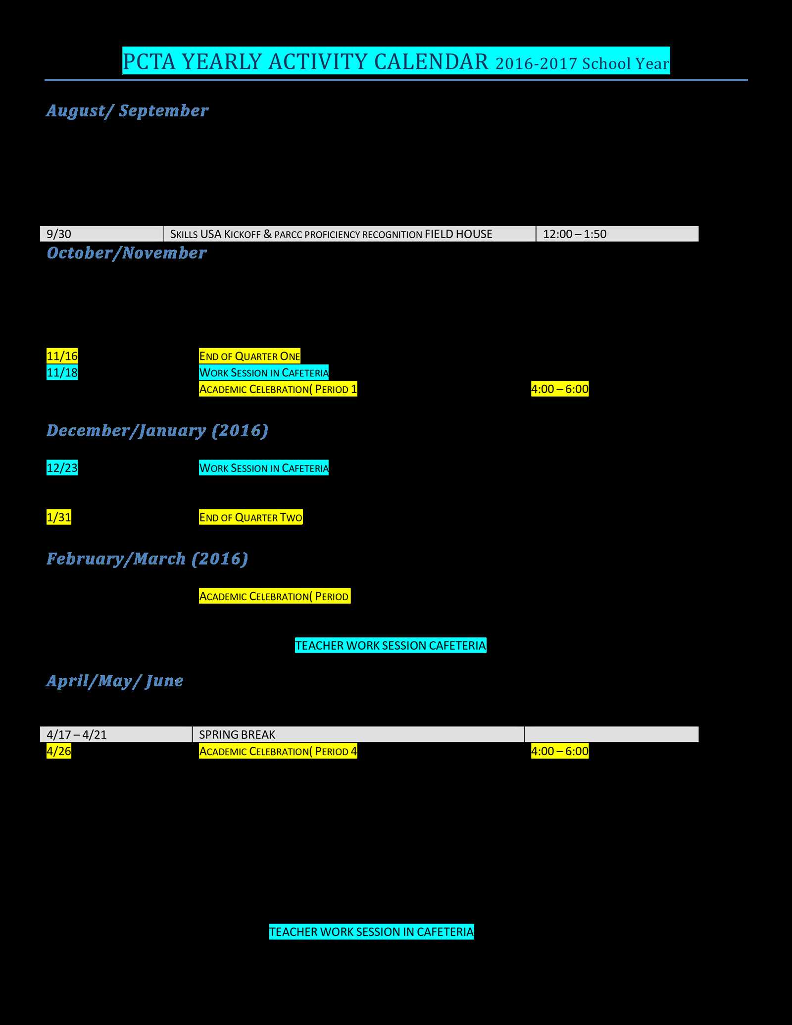 yearly calendar of activities template