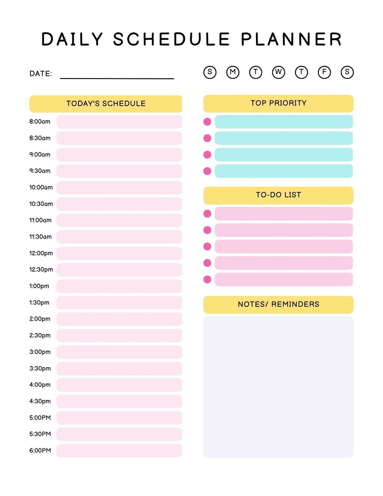 diary calendar template