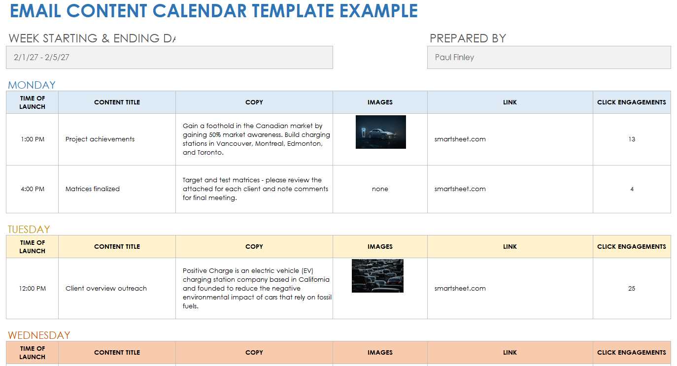 seo content calendar template