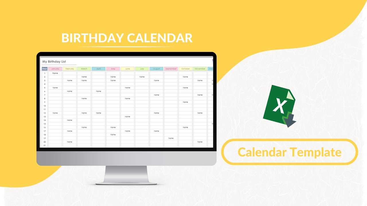 template for birthday calendar