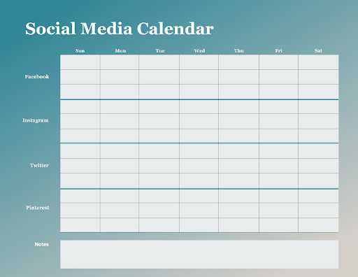 template for social media calendar