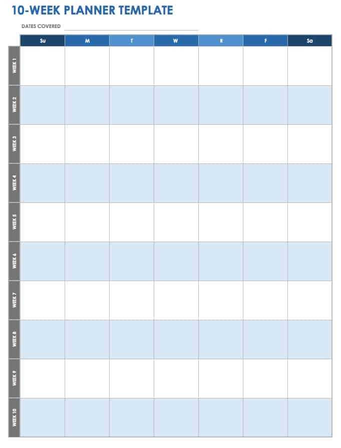 test calendar template