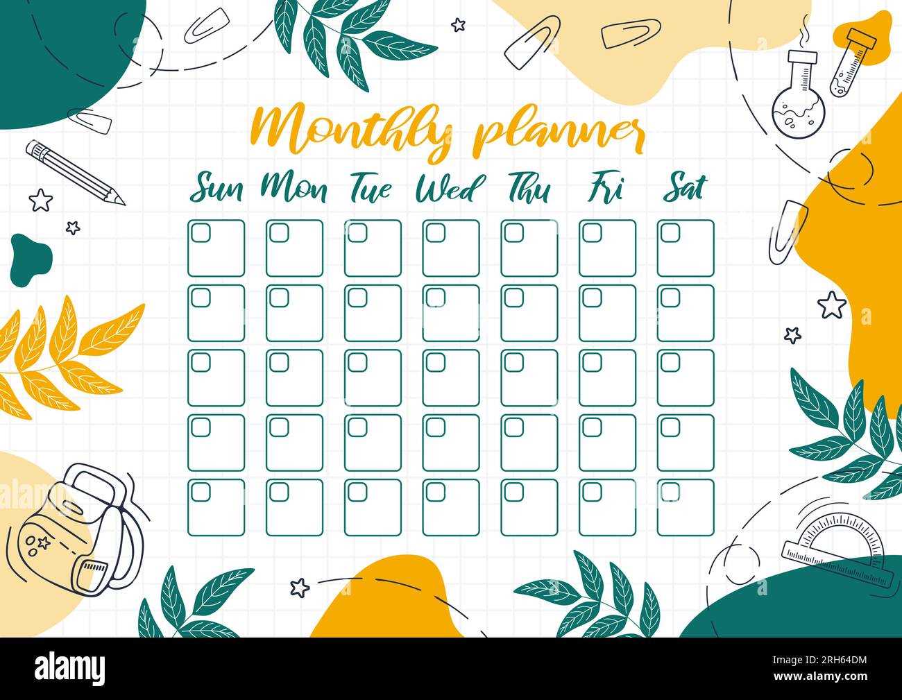 test calendar template