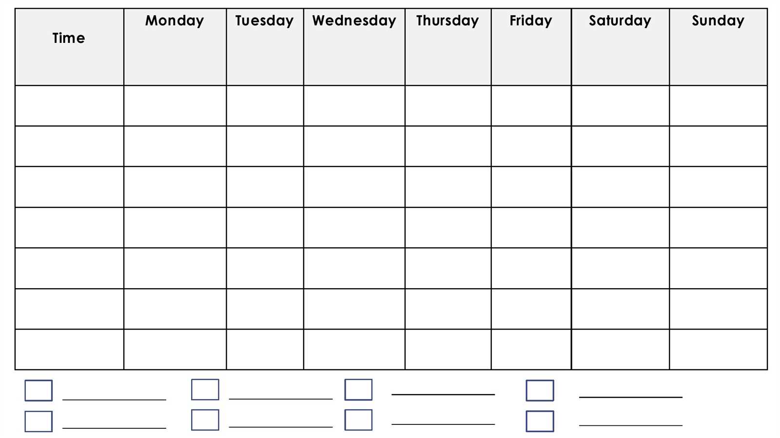 testing calendar template