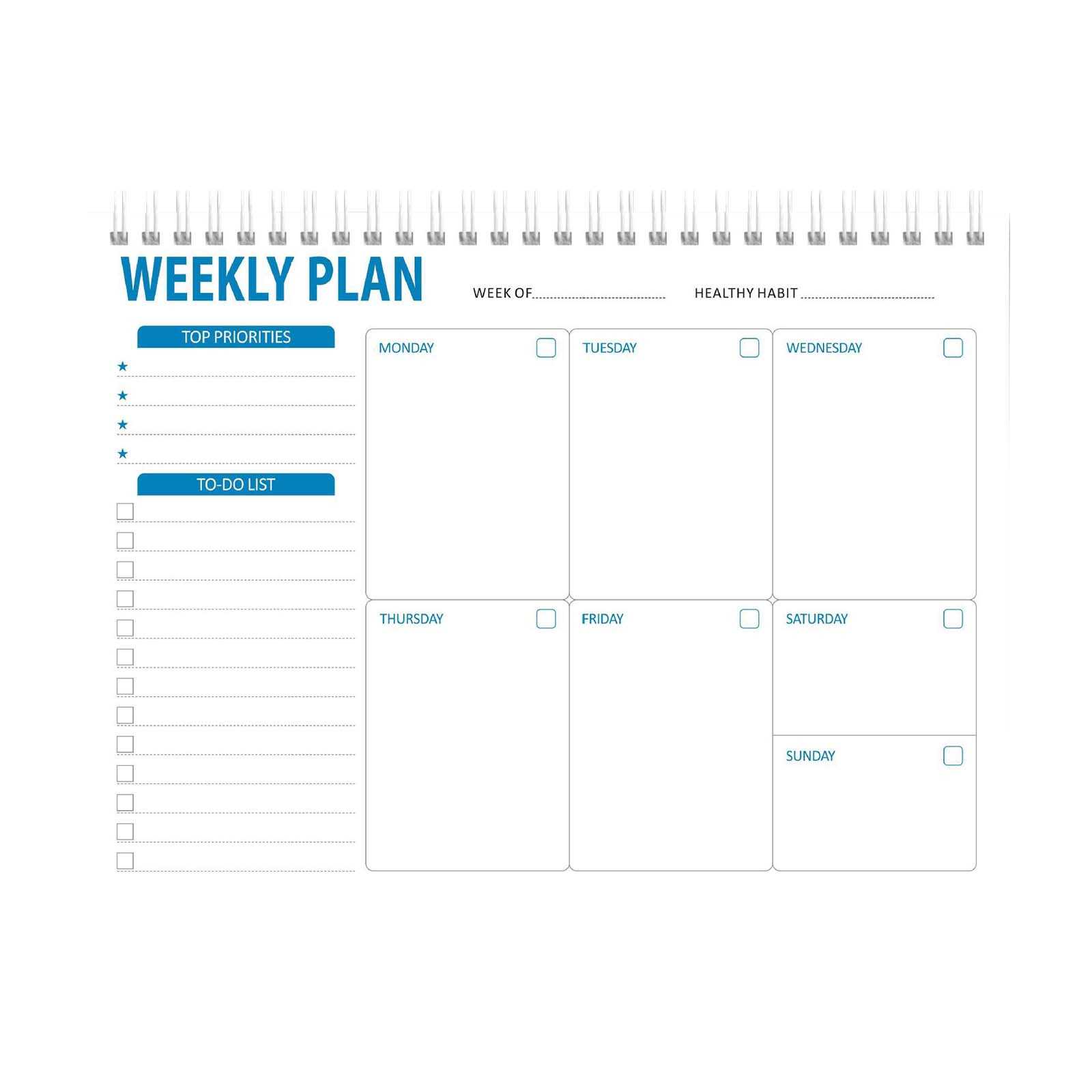 office weekly calendar template