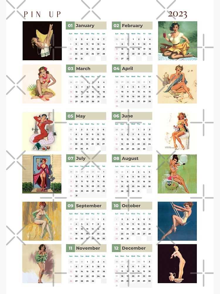 pin up calendar template