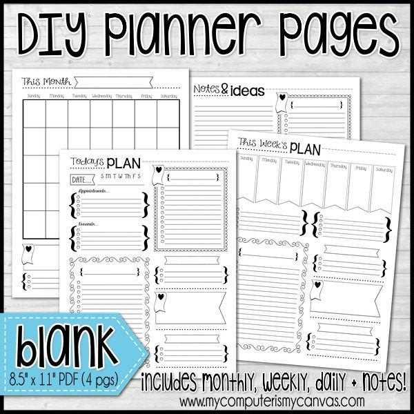 diy calendar planner template