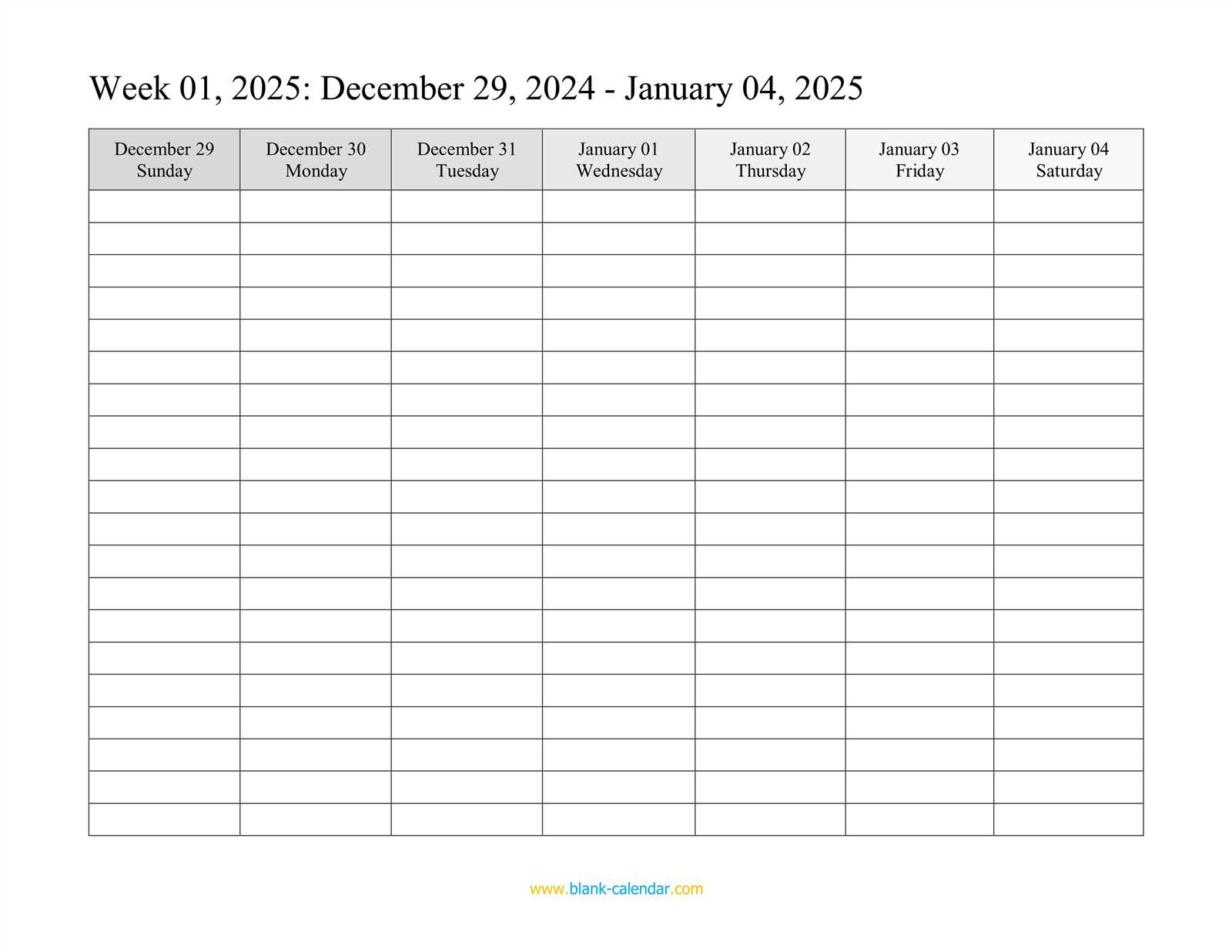 outlook calendar template 2025