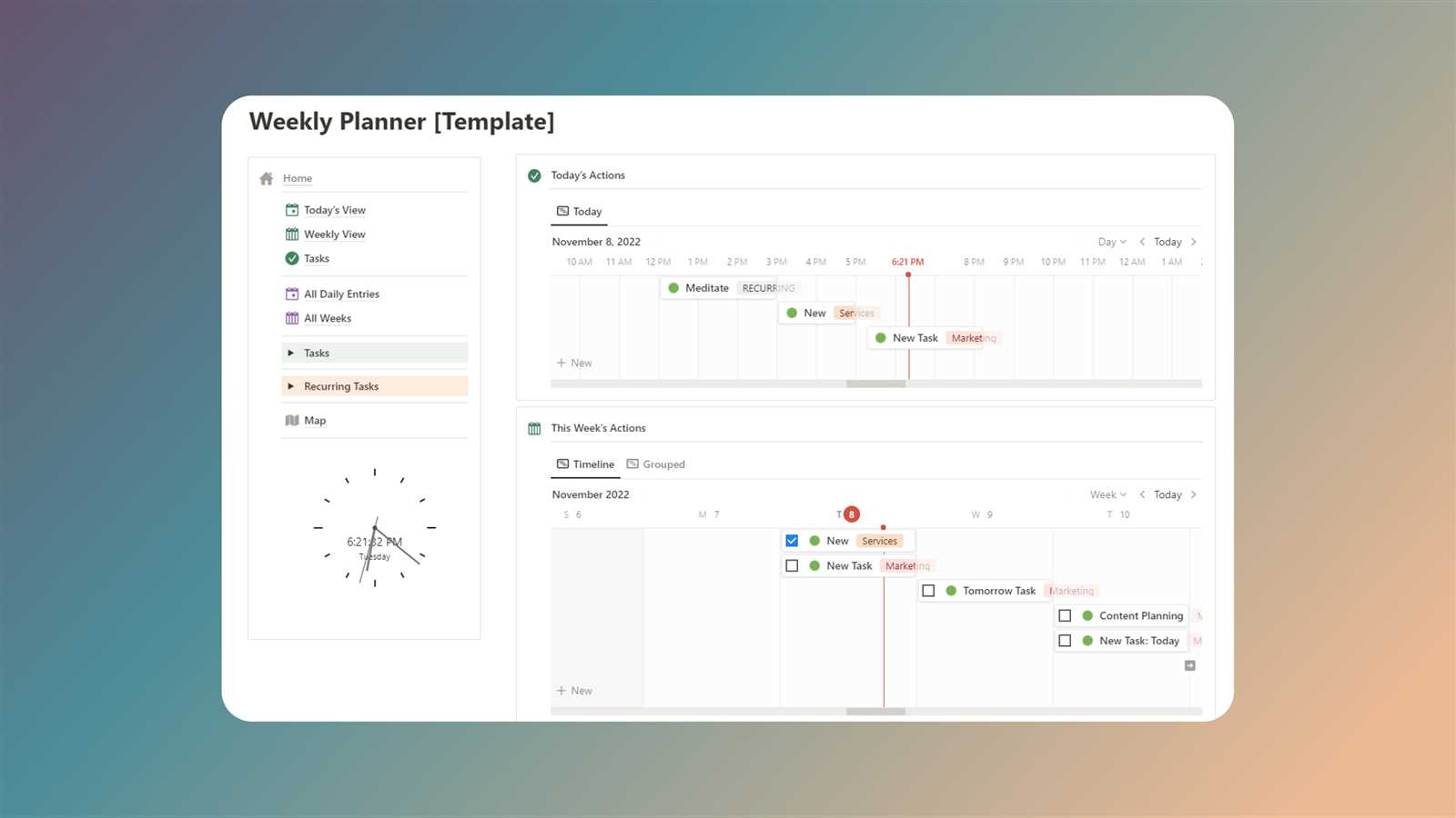notion daily calendar template