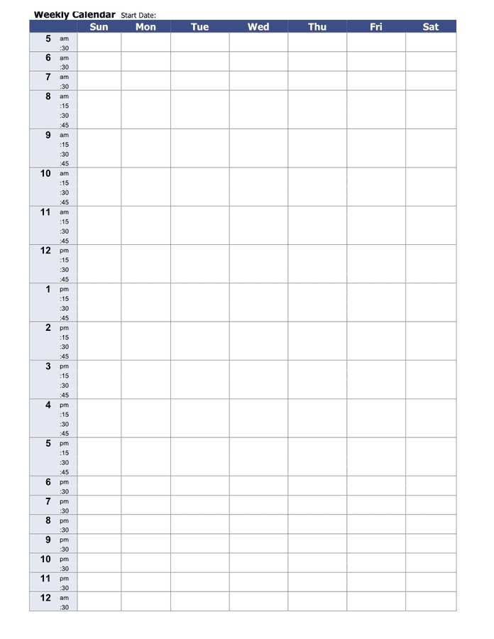 blank 5 week calendar template