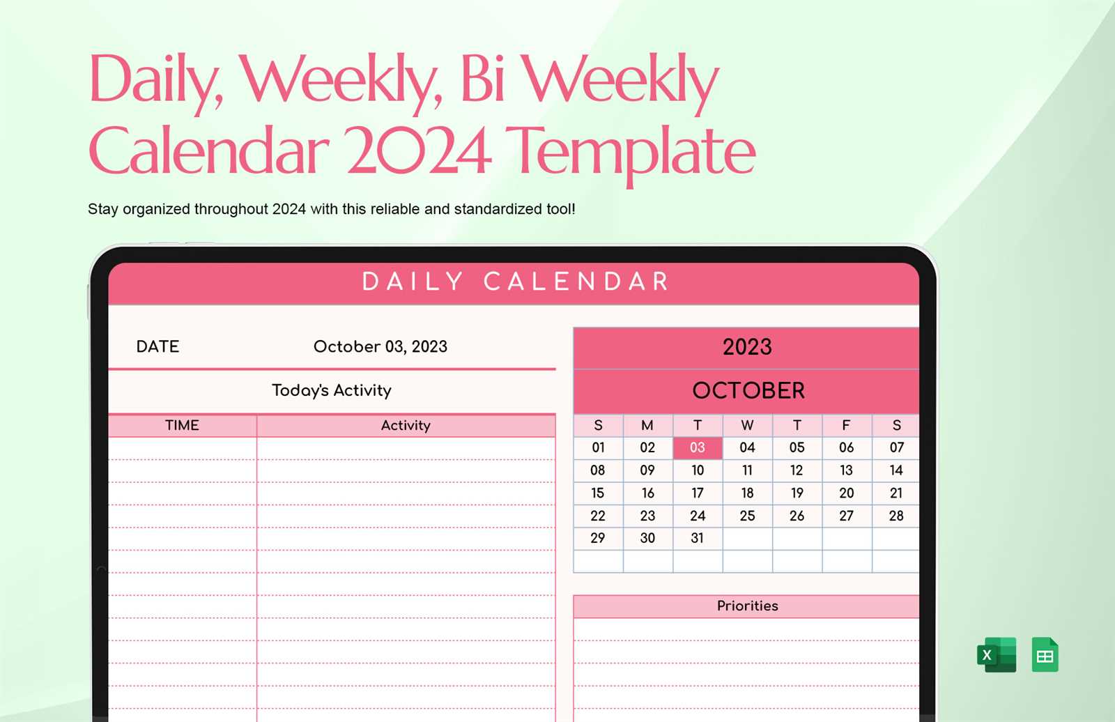 free bi weekly calendar template