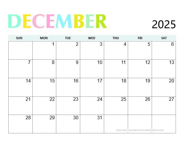 editable calendar template december 2025