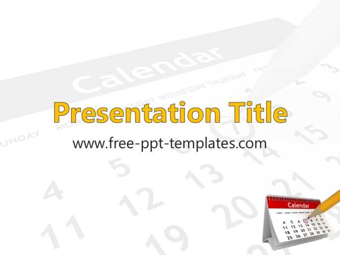 calendar in ppt template