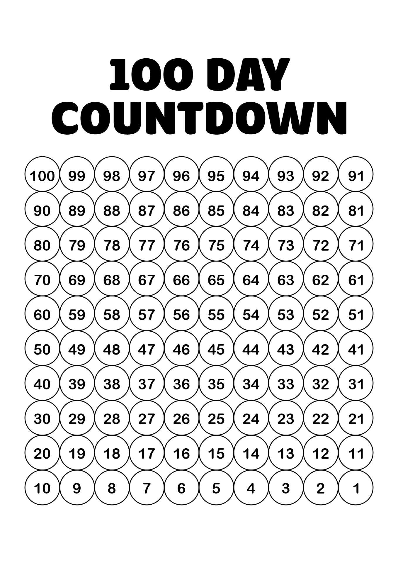 free printable countdown calendar template