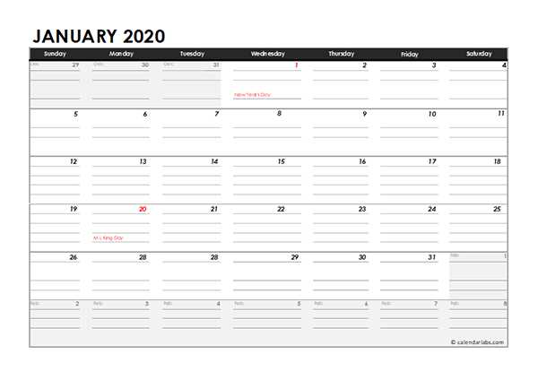 monthly calendar spreadsheet template