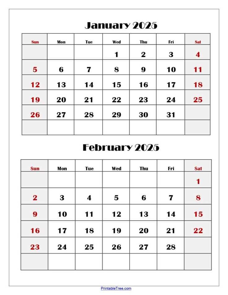 calendar template february 2025