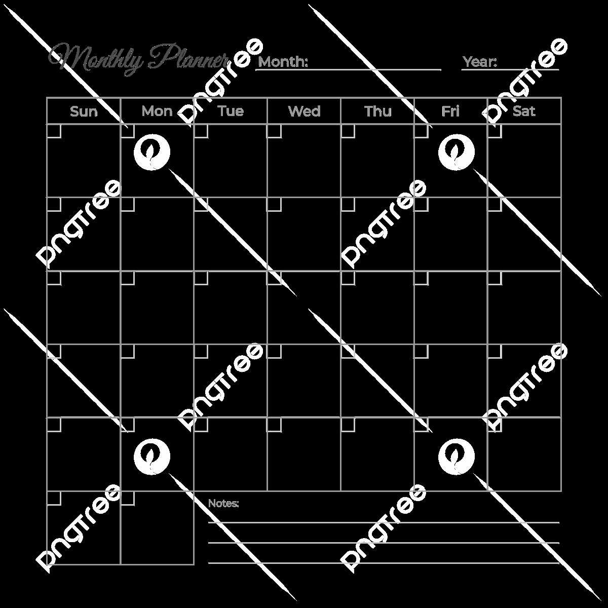 transparent calendar template