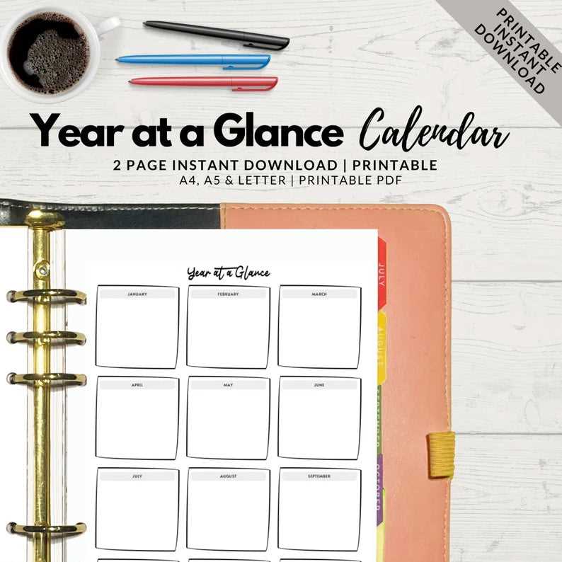 week at glance calendar template