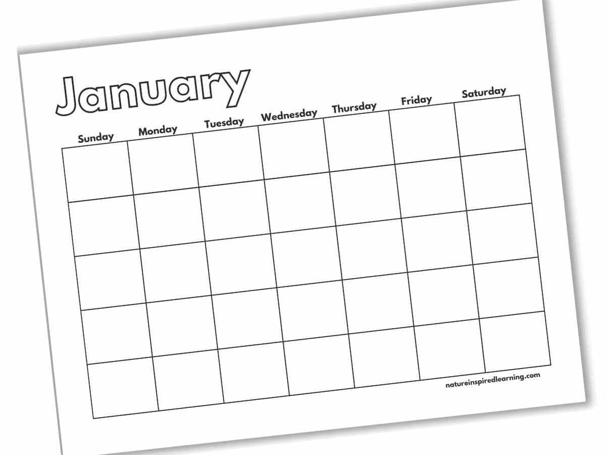 month at a glance calendar template