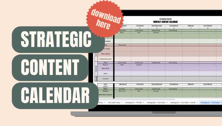 downloadable social media content calendar template