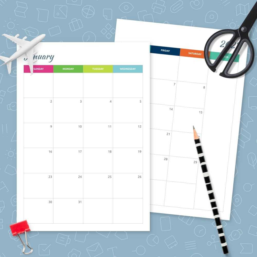 two page calendar template