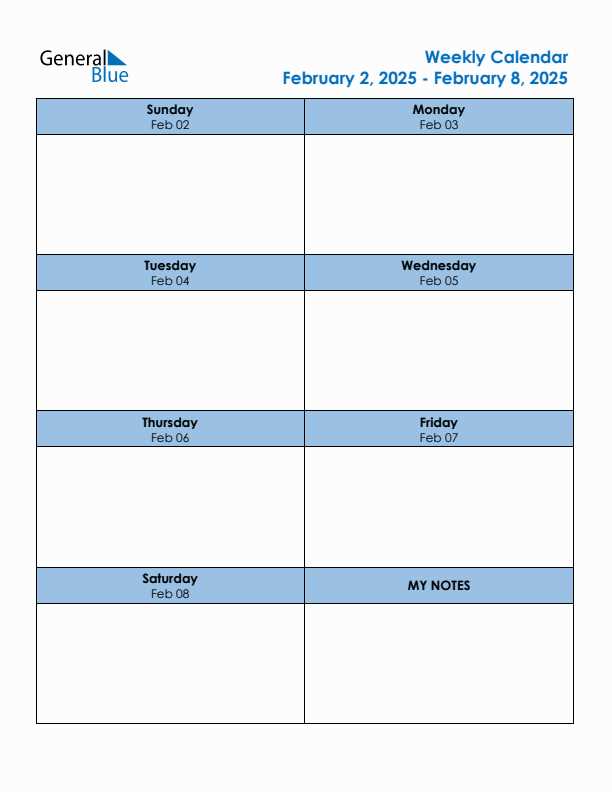 two week calendar template