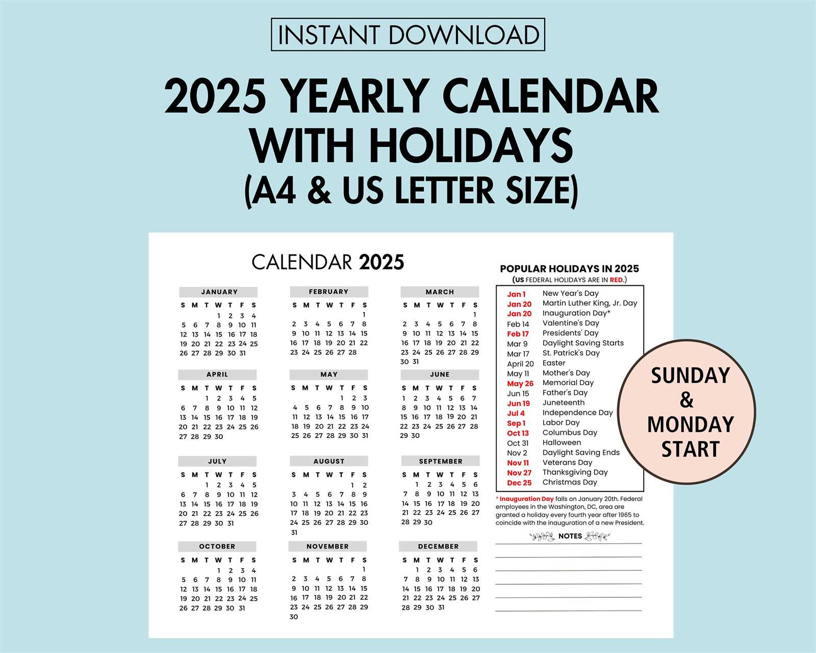 staff vacation calendar template 2025