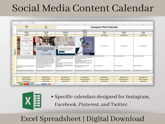 social media calendar planner template