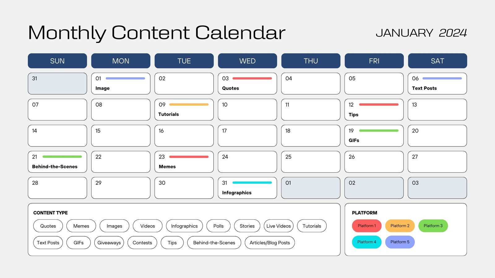 canva content calendar template