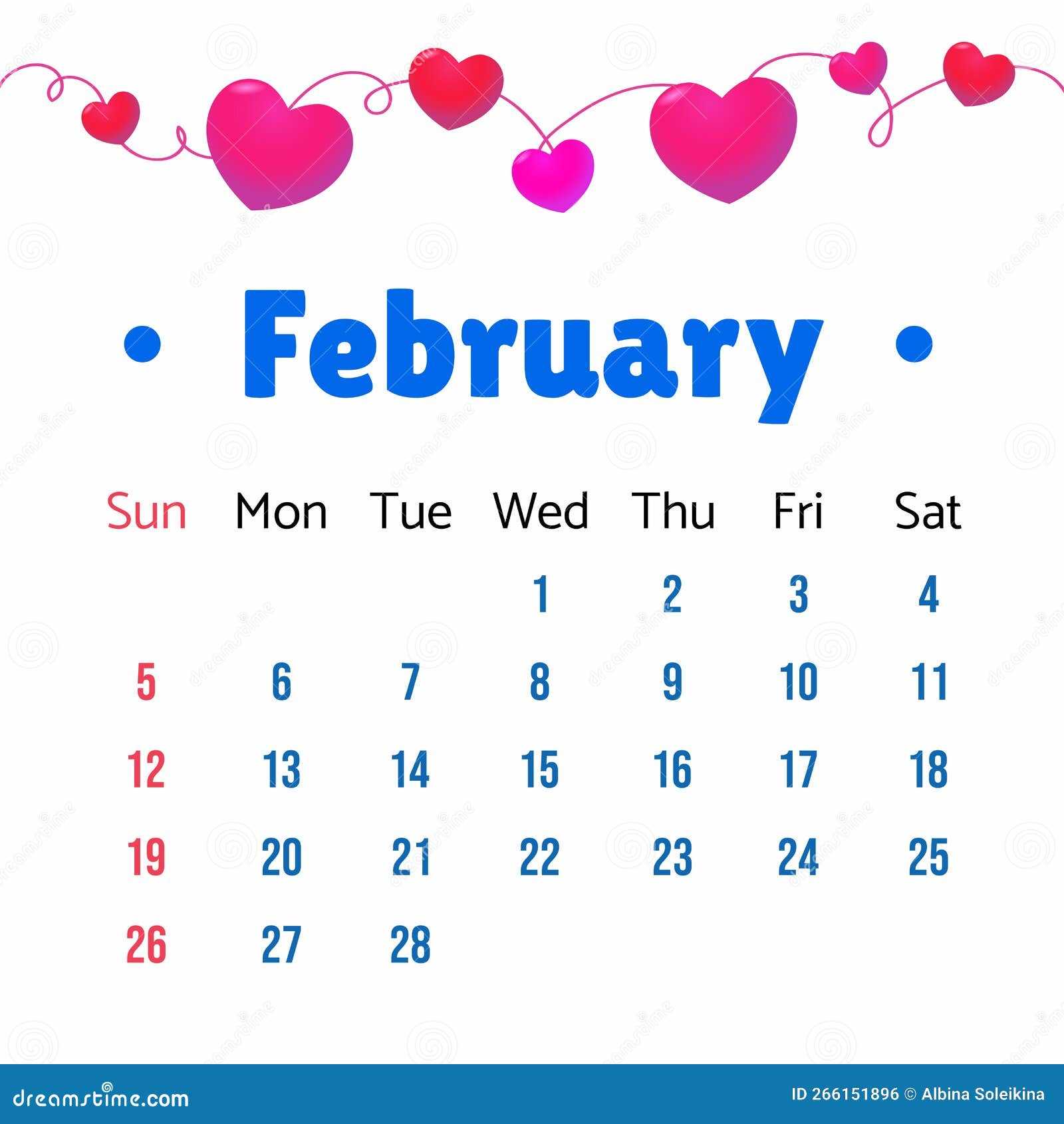 february calendar template